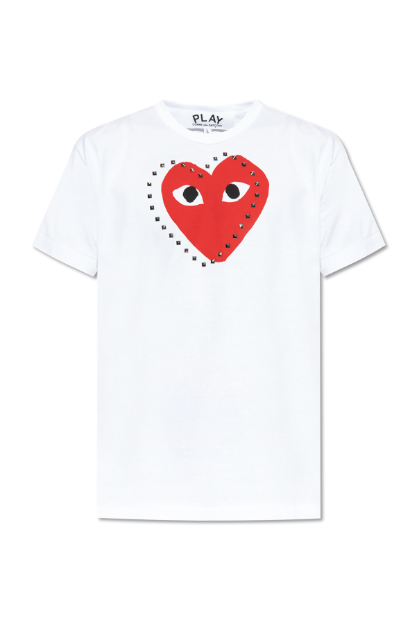 White T-shirt with studs Comme des Garçons Play - Vitkac AS